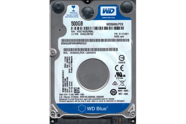 HD 2,5 500GB WESTERN DIGITAL BLUE SATA WD5000LPCX garantia fab