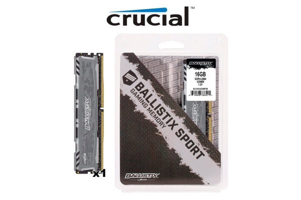 MEMORIA 16GB DDR4 2666 CRUCIAL BALLISTIX SPORT LT