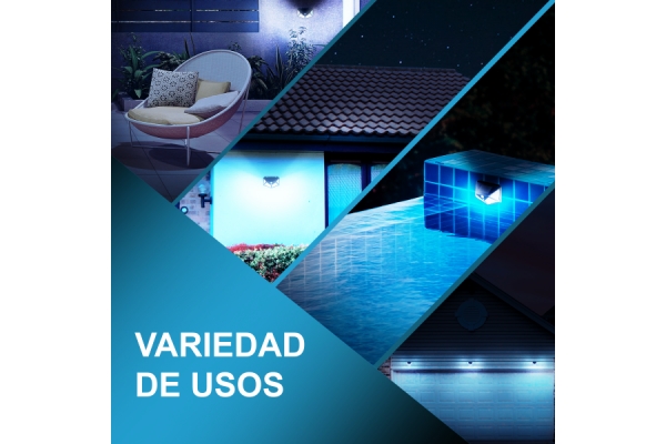 PACK DE 2 FOCOS SOLARES LED FLUXS SENSOR DE MOVIMIENTO 3 MODOS DE ILUMINACION - 00080