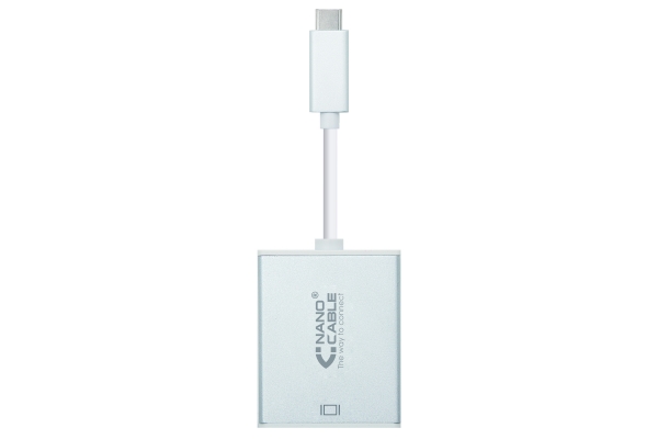 CABLE CONVERSOR USB-C A DISPLAYPORT ALUMINIO/BLANCO 15CM NANOCABLE 10.16.4104