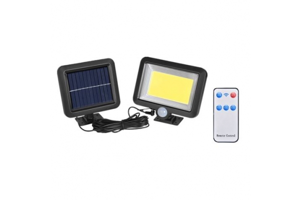 Elbat Foco Solar + Mando - 1000LM - Luz Fria 6500K - Sensor de Movimiento - Bateria 1200mah