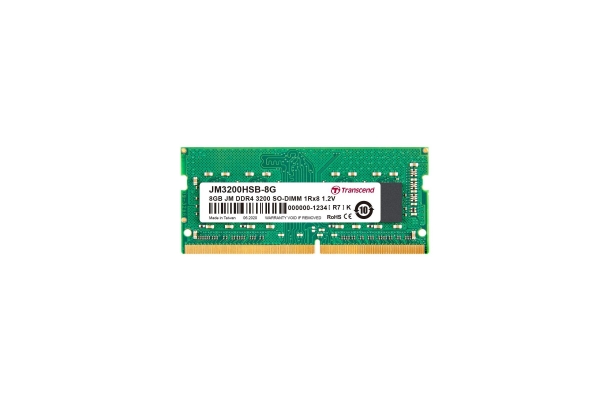 SODIMM 8GB 3200MHZ DDR4 TRANSCEND 1.2V CL22 1RX8 JM3200HSB-8G