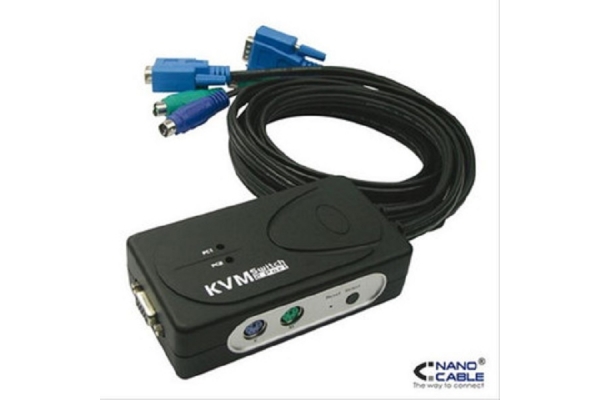 KVM SWITCH VGA USB 1U-2PC+CABLE NANOCABLE 10.12.0001