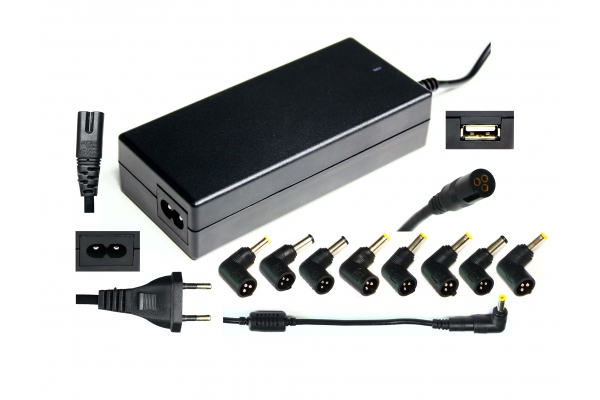 CARGADOR UNIVERSAL 90W RLM-9018 11 CONECTORES+USB 5V